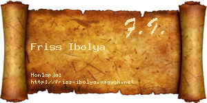Friss Ibolya névjegykártya